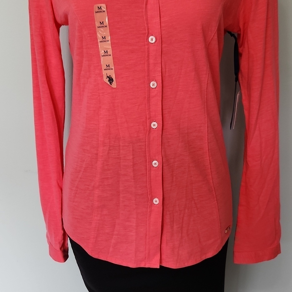 U.S. Polo Assn Pink Button Down Top - Picture 4 of 13